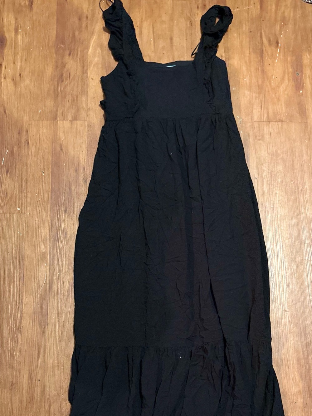 CeCe Black Maxi Dress with Ruffled Straps